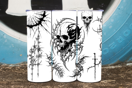 Cybersigilism skull design 20oz insulated tumbler